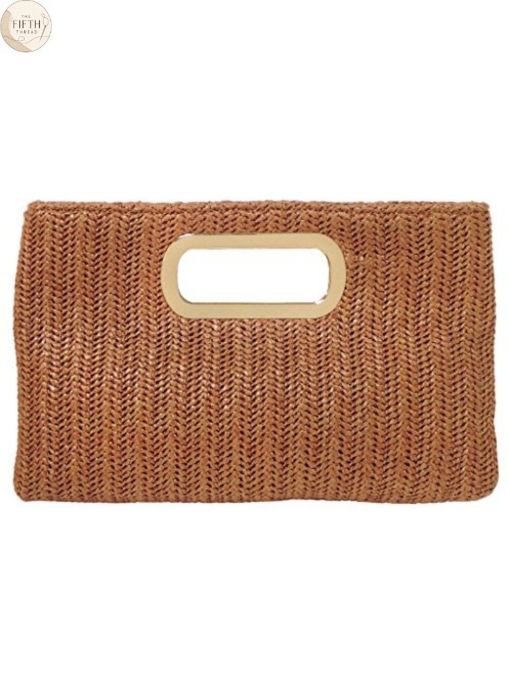 Woven Raffia Straw Top Handle Clutch with Detachable Chain Strap